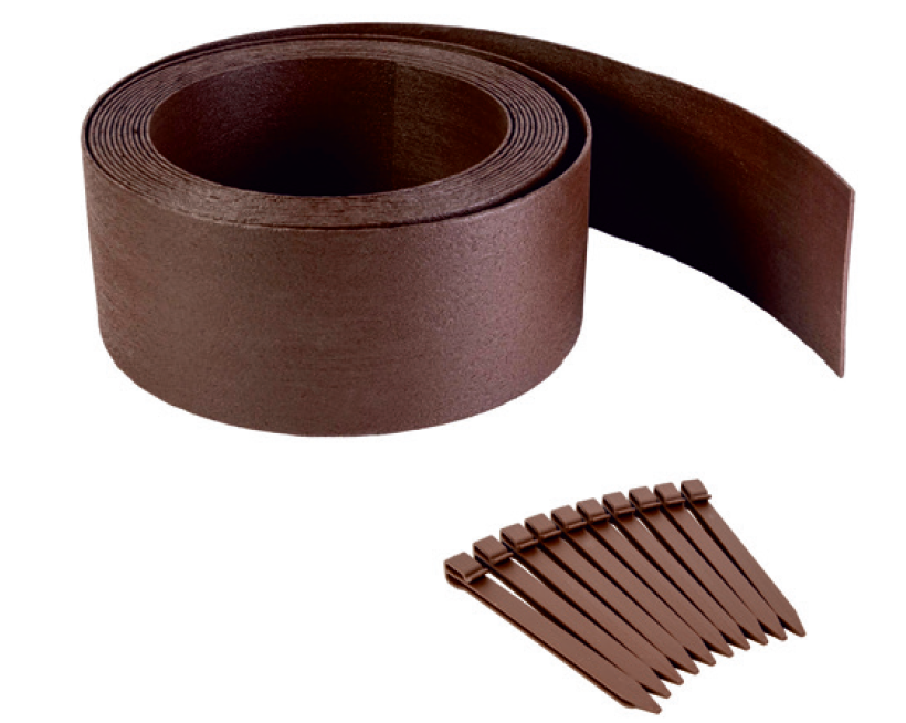 Bordura Jardín Flexible Corten - PE Reciclado | Rollo 10 m + 10 Piquetas