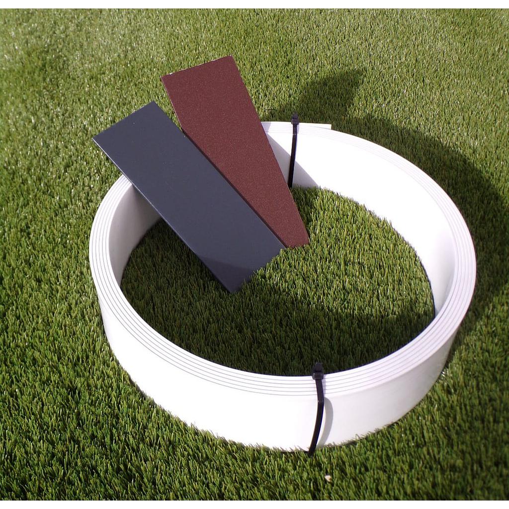 Bordura de Jardín Flexible PVC Blanca - Rollo 6 m x 8 cm | 7 Piquetas