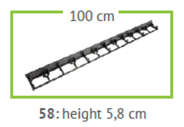 Bordura de Jardín Rígida PP Negra - 5,8 cm x 1 m| Pack 4 udes + 12 Piquetas