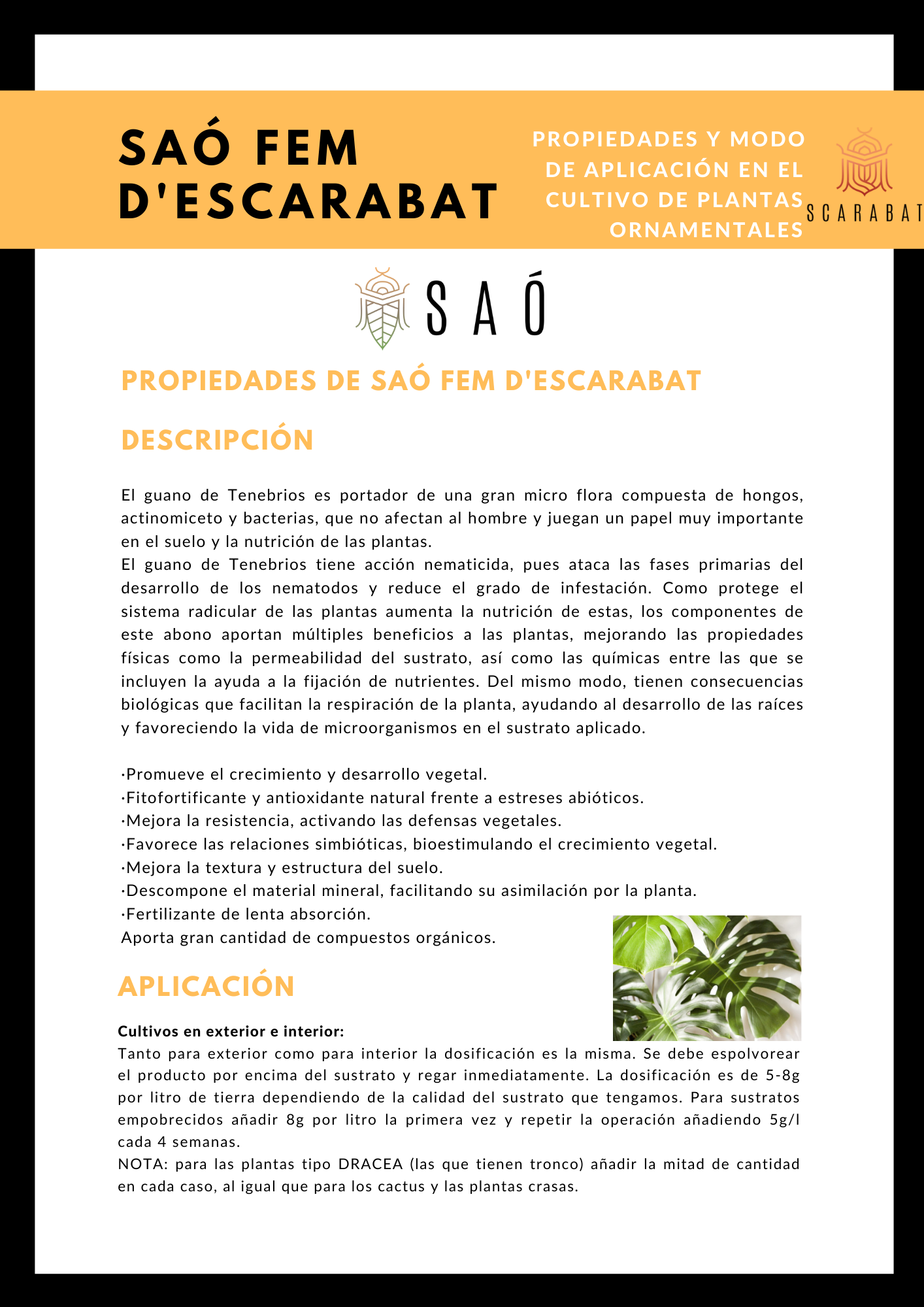 SAÓ FEM D´ESCARABAT ABONO ECOLÓGICO BOLSA DE 350 GR.