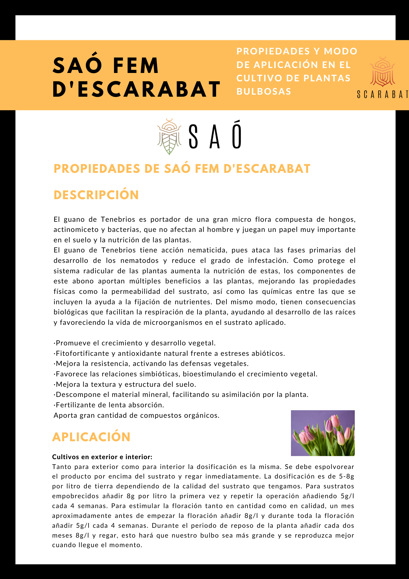 SAÓ FEM D´ESCARABAT ABONO ECOLÓGICO BOLSA DE 1.2 K